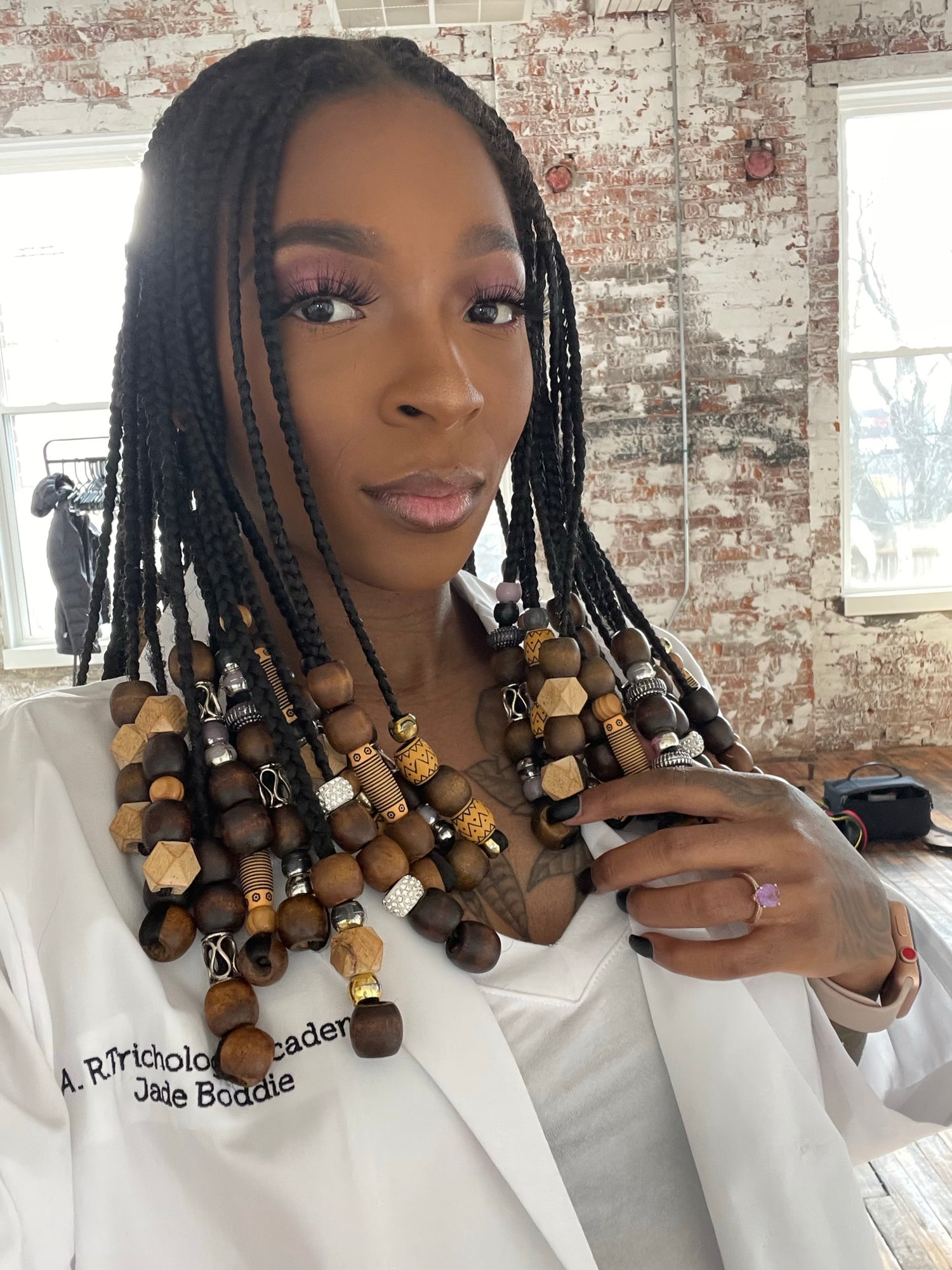 Protective style knotless braids